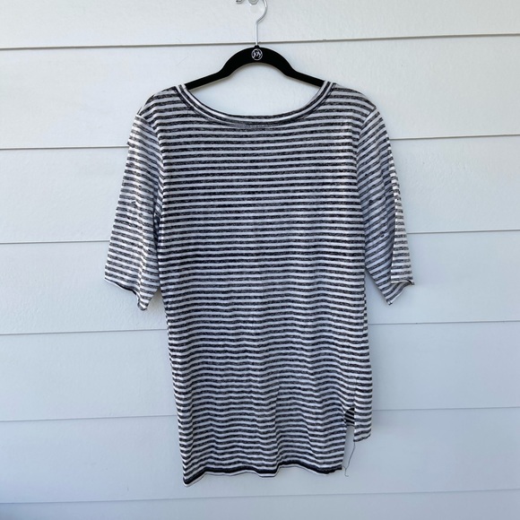 NWOT Free People Destroyed Stripe Tommy Tee M - Picture 6 of 6